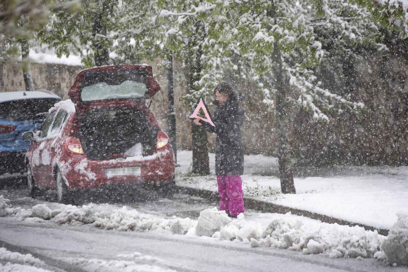Nevada en Segovia este miércoles.