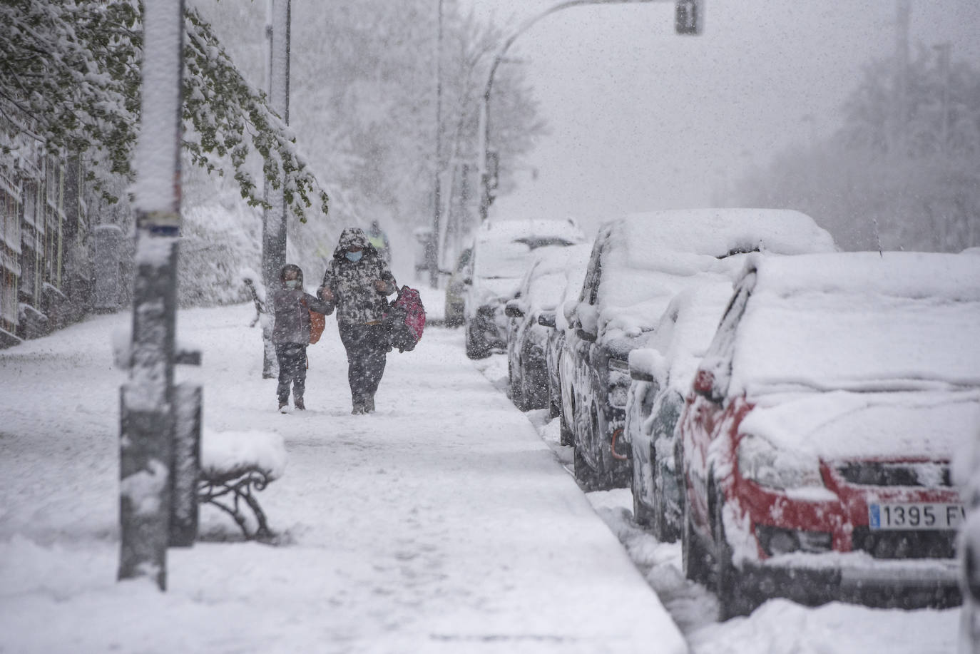 Nevada en Segovia este miércoles.