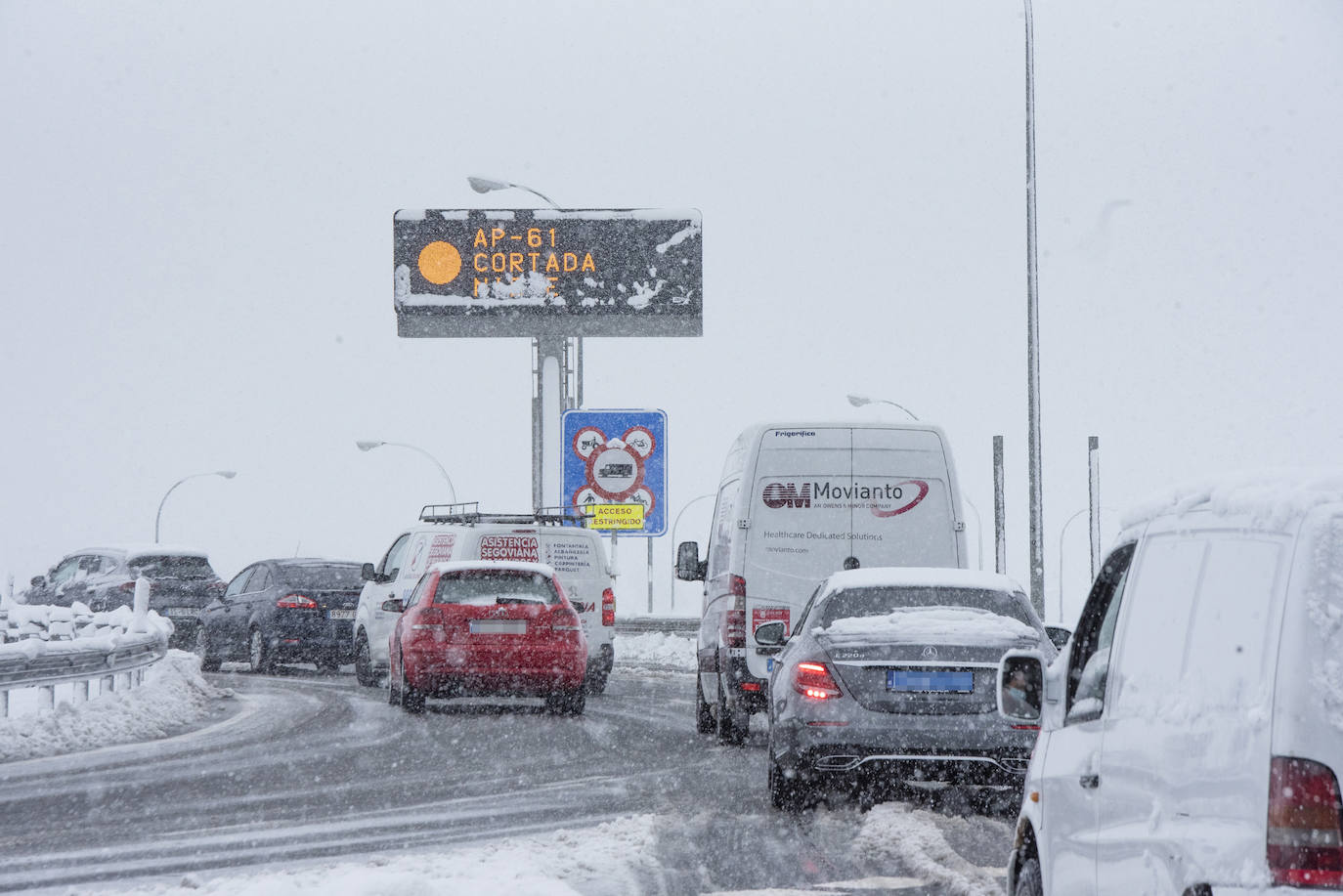 Nevada en Segovia este miércoles.