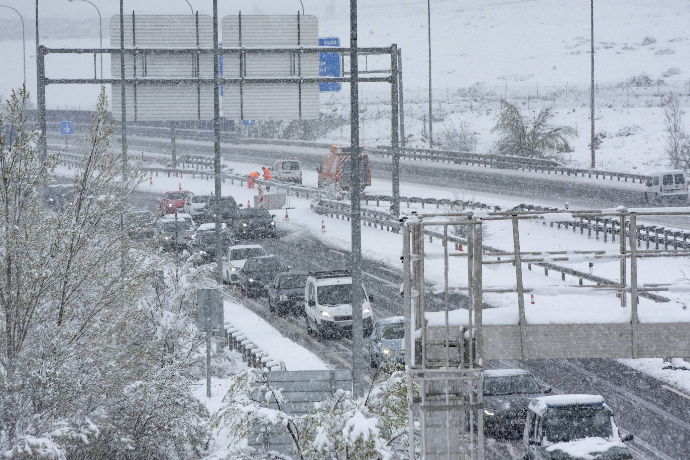 Nevada en Segovia este miércoles.