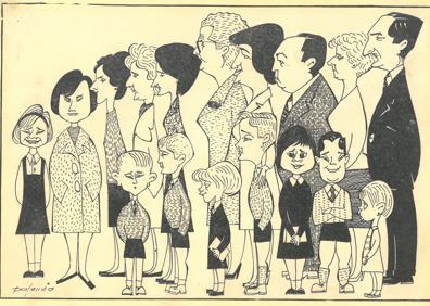 Imagen secundaria 1 - Escaparate de Casa Juanito en el número 4 de la calle Regalado. Caricatura de Los Juanitos publicada en El Norte el 14 de mayo de 1961. Abajo, Juan García Alcubilla, fundador de Casa Juanito.