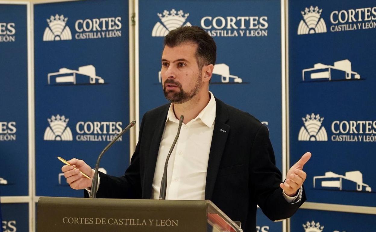 Luis Tudanca, este martes, en las Cortes.