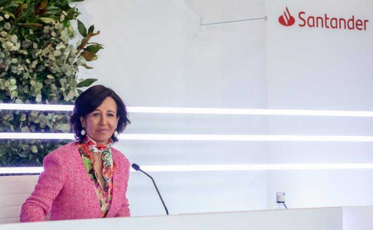 La presidenta del Santander, Ana Botín, el pasado mes de febrero. 