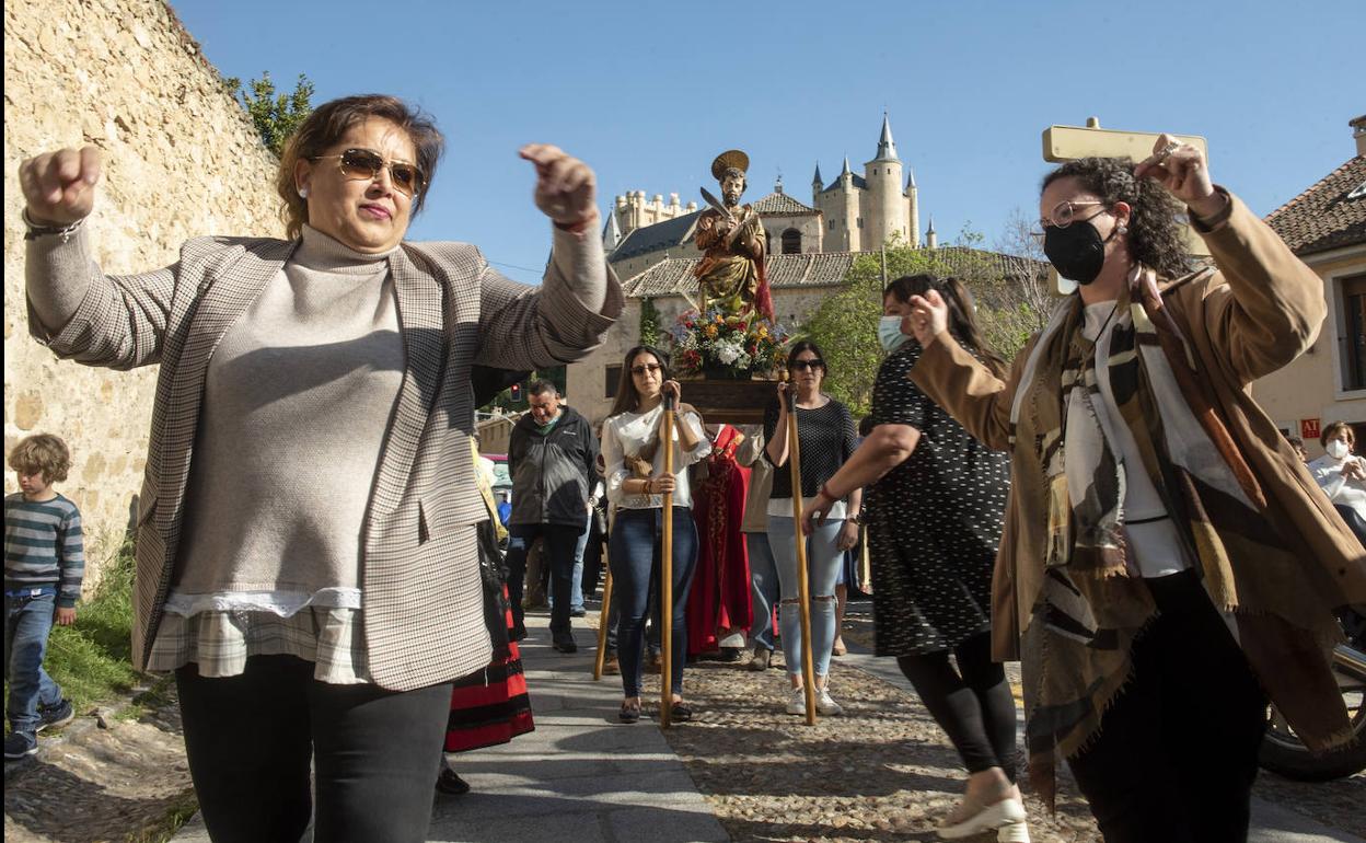 Procesión de San Marcos, ayer. 