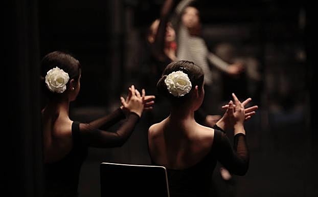 Galería. Un momento de los ensayos en clase. 