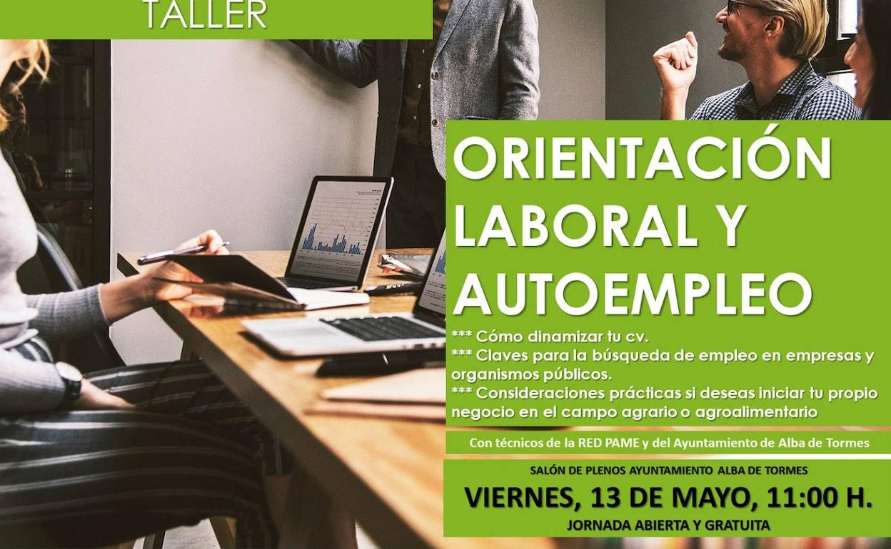 Taller gratuito sobre orientación laboral y autoempleo en Alba de Tormes