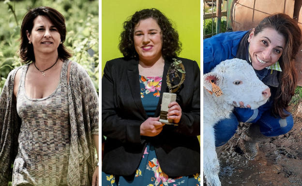 La enóloga y bodeguera Belén Sanz y las ganaderas Ángeles Santos y Rocío García. 
