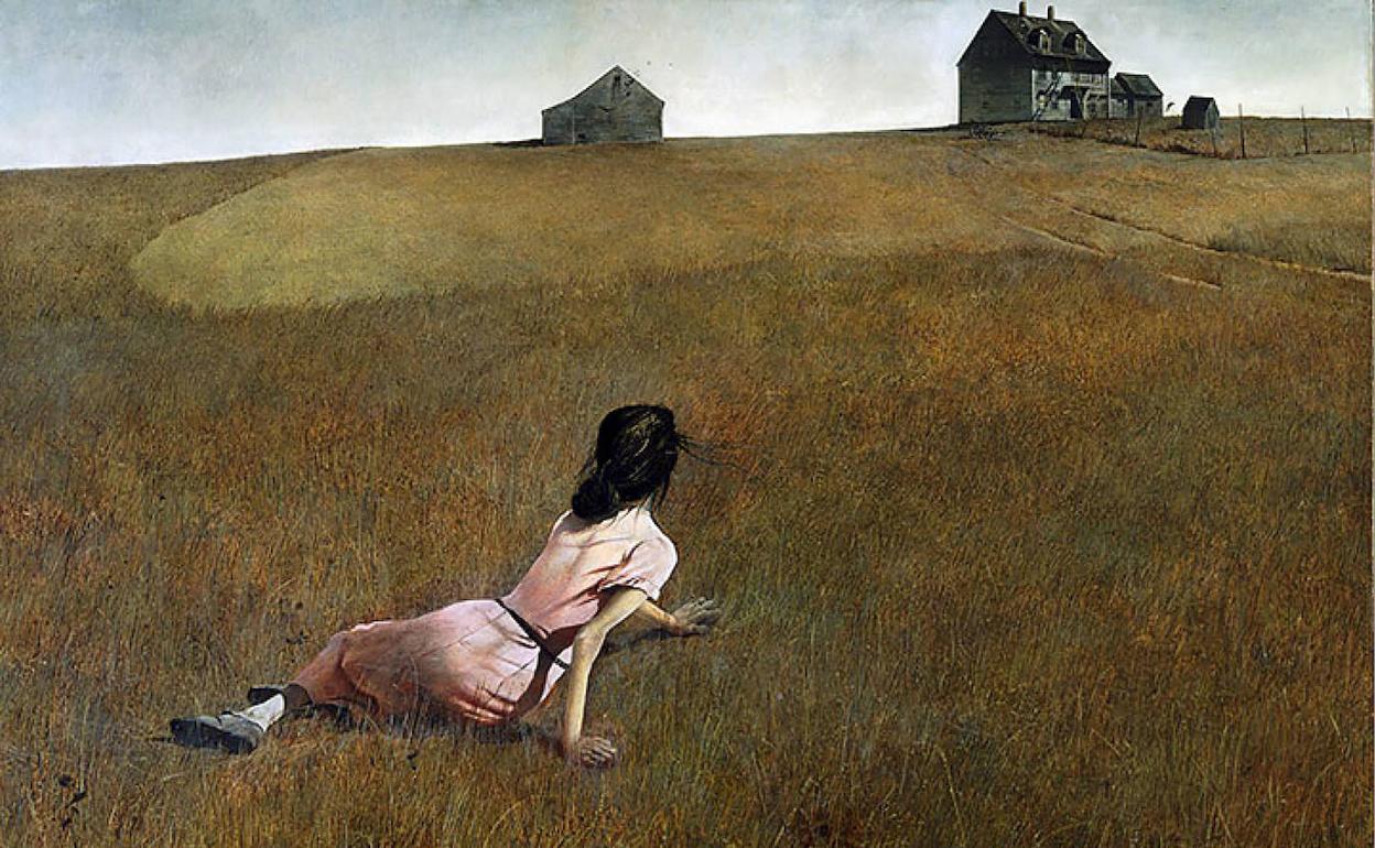 Detalle de 'El mundo de Cristina', cuadro de Andrew Wyeth. 