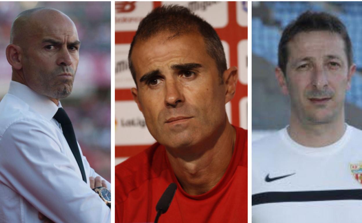 Paco Jémez (Ibiza), Gaizka Garitano (Eibar) y Luismi Ramis (Tenerife). 