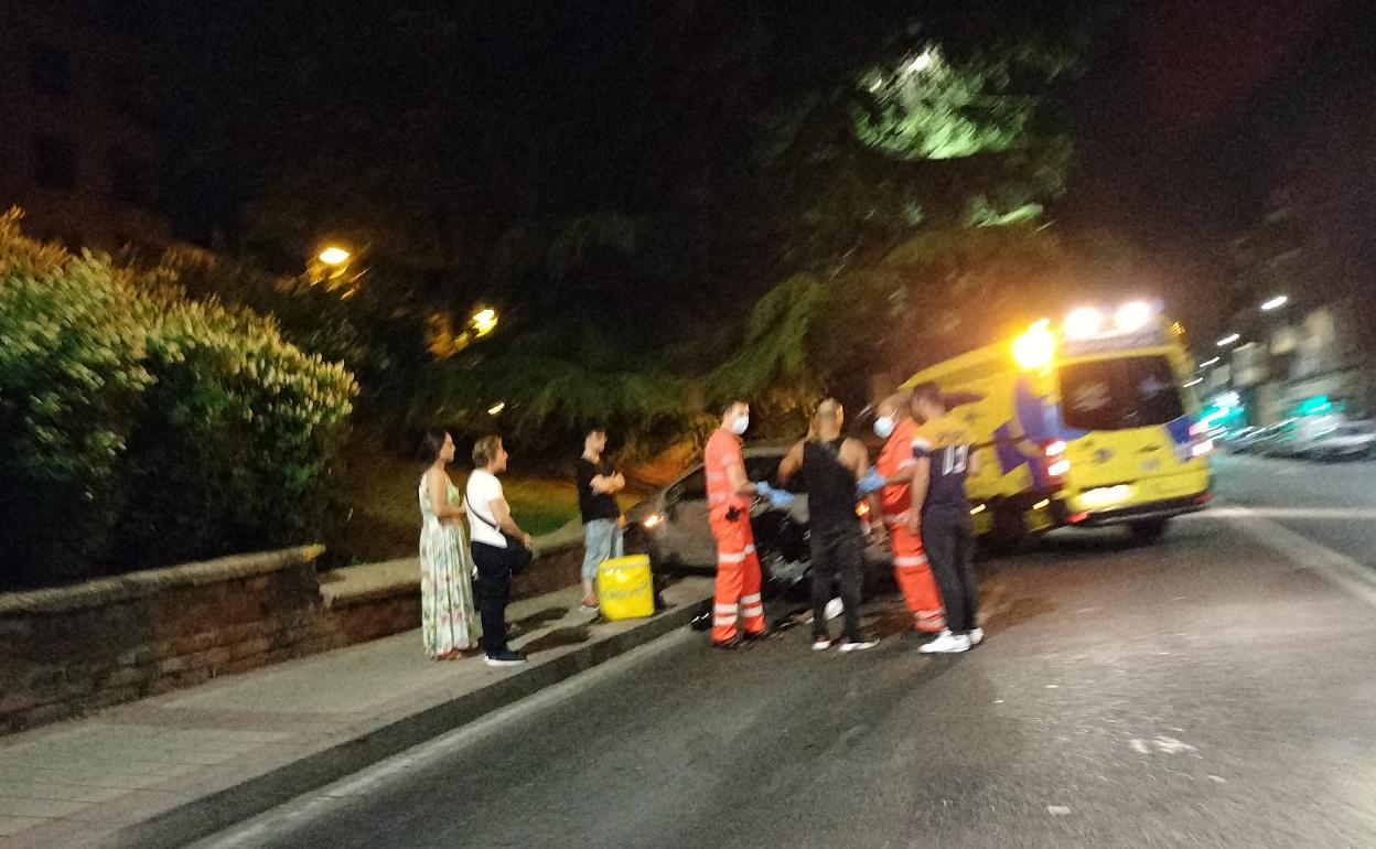 Accidente ocurrido ayer por la noche en la Carretera de Villabáñez. 