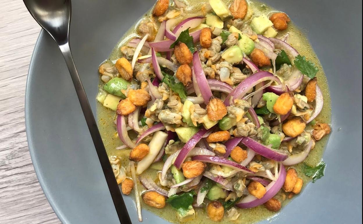 Ceviche de berberechos. 
