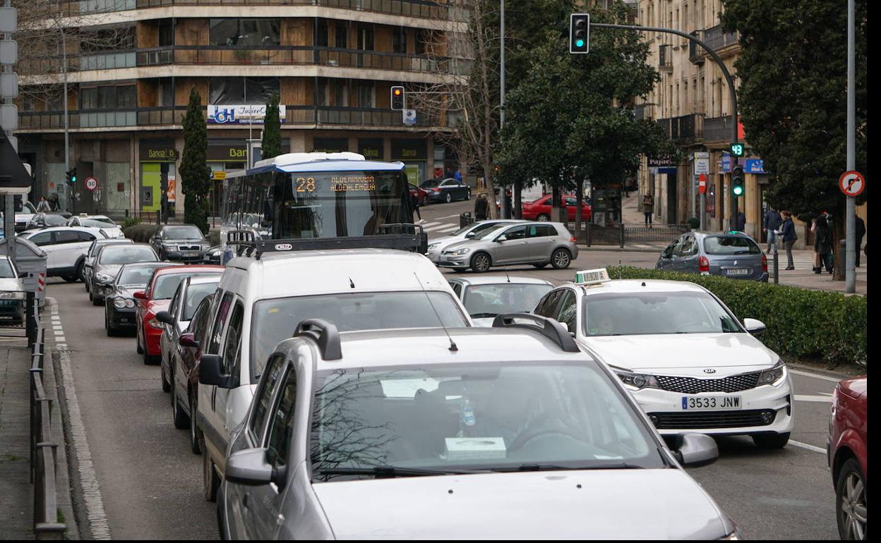 Tráfico en las calles de Salamanca.