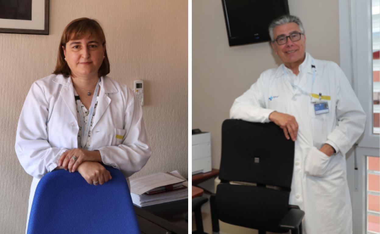 Felisa Baños, a la izquierda, y Juan López Messa en sus despachos. 