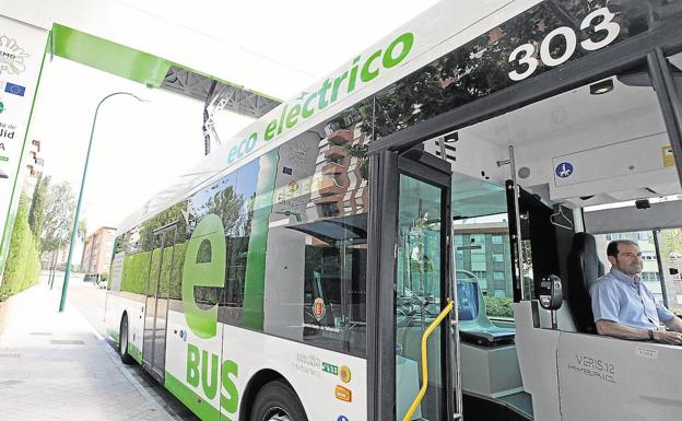 Autobús eléctrico en Valladolid. 