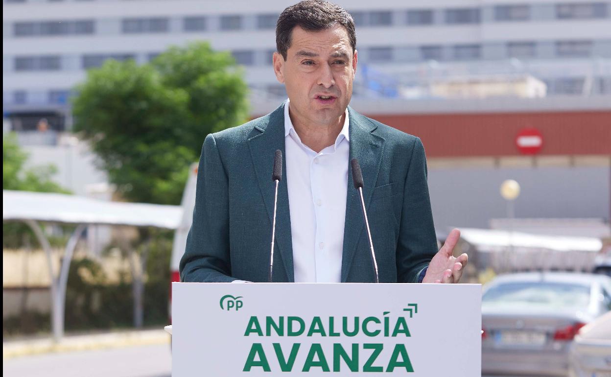 El candidato del Partido Popular a la presidencia de la Junta de Andalucía, Juanma Moreno.