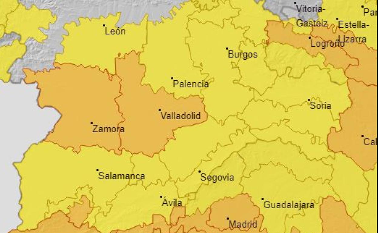 Mapa de avisos meteorológicos. 