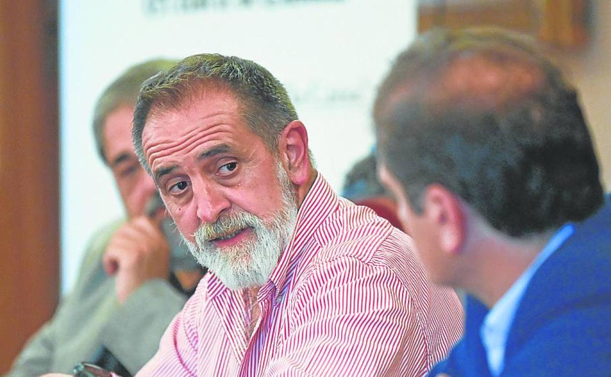 El periodista Óscar Beltrán de Otálora, ayer, en Valladolid.