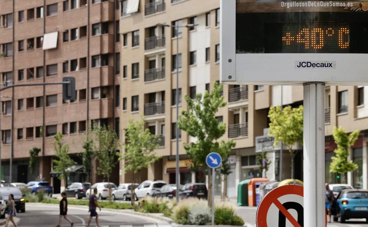 Un marcador de temperatura alcanzaba esta semana los 40 grados en Valladolid. 