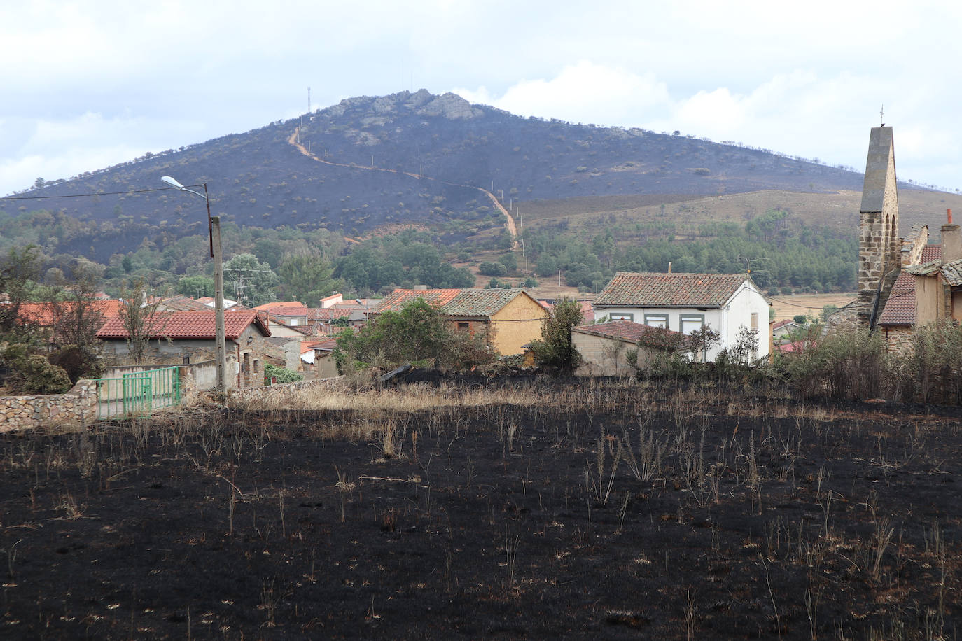 La Sierra de la Culebra, reducida a cenizas tras el paso del incendio forestal.