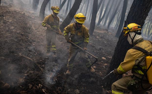 Bombero forestal de Valladolid: «A veces el fuego suena más que el propio helicóptero que tienes encima»