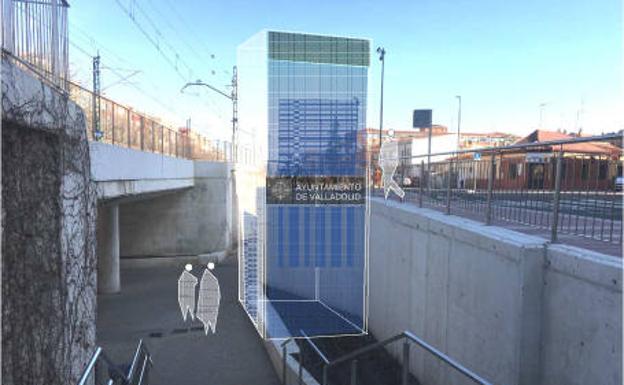 El ascensor se instalará entre las escaleras y las rampa que que unen el paso con la calle Salud. 