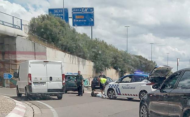 Tres heridos en un rosario de accidentes en Valladolid, Arroyo y Rueda