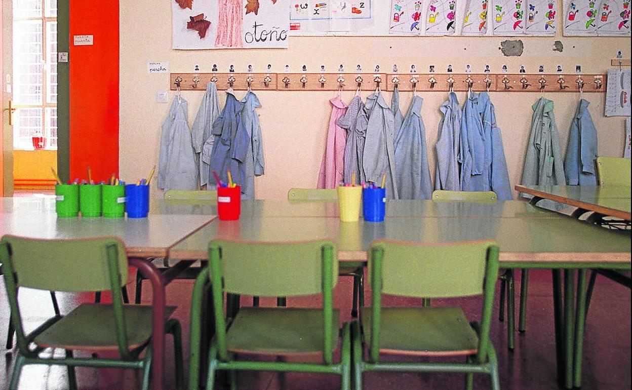 Un aula del colegio García Quintana de Valladolid.