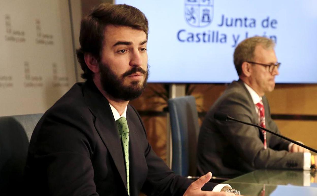 El vicepresidente de la Junta de Castilla y León, en rueda de prensa. 