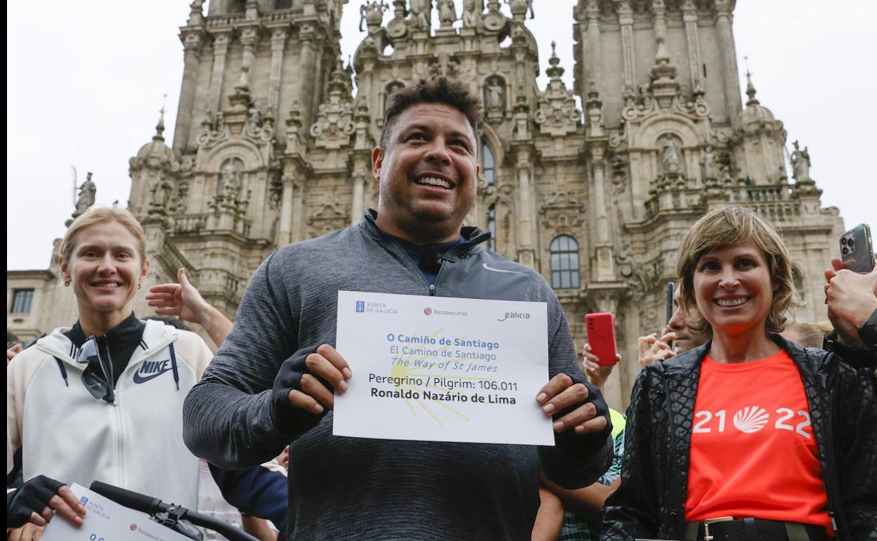 Ronaldo Nazario el pasado 8 de junio a su llegada a Santiago de Compostela.
