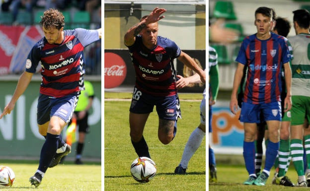 Nogueira, Borao y Sergio Arévalo, con la camiseta de la Gimnástica Segoviana.