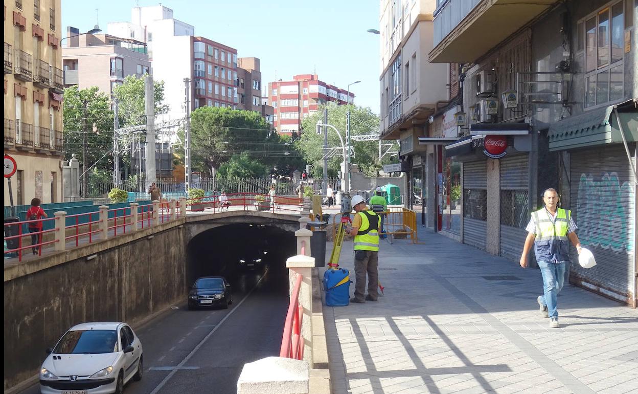 Sondeos previos, realizados el lunes, en el túnel de Labradores. 