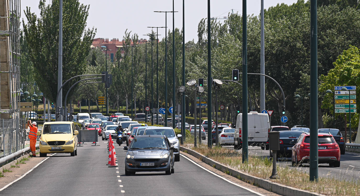 Fotos: Obras en las velas del puente de Hispanoamérica en Valladolid