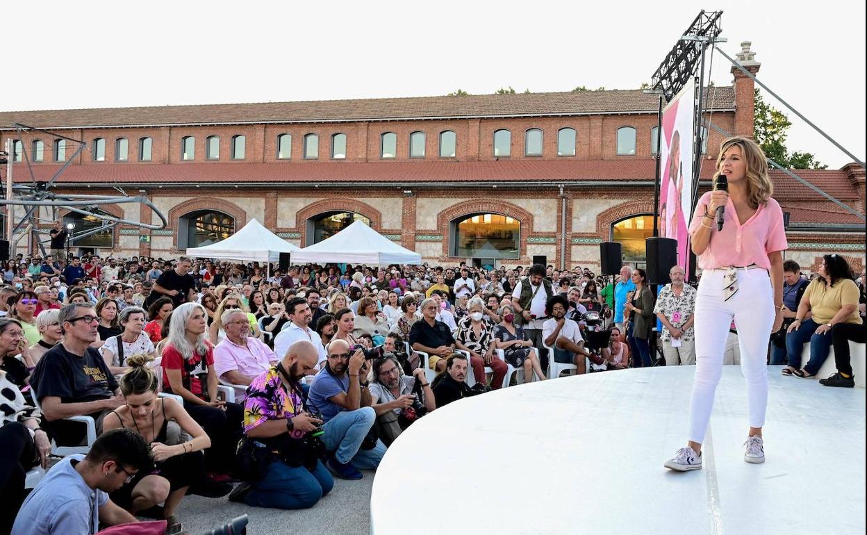 Yolanda Díaz, en la presentación del proyecto político Sumar.