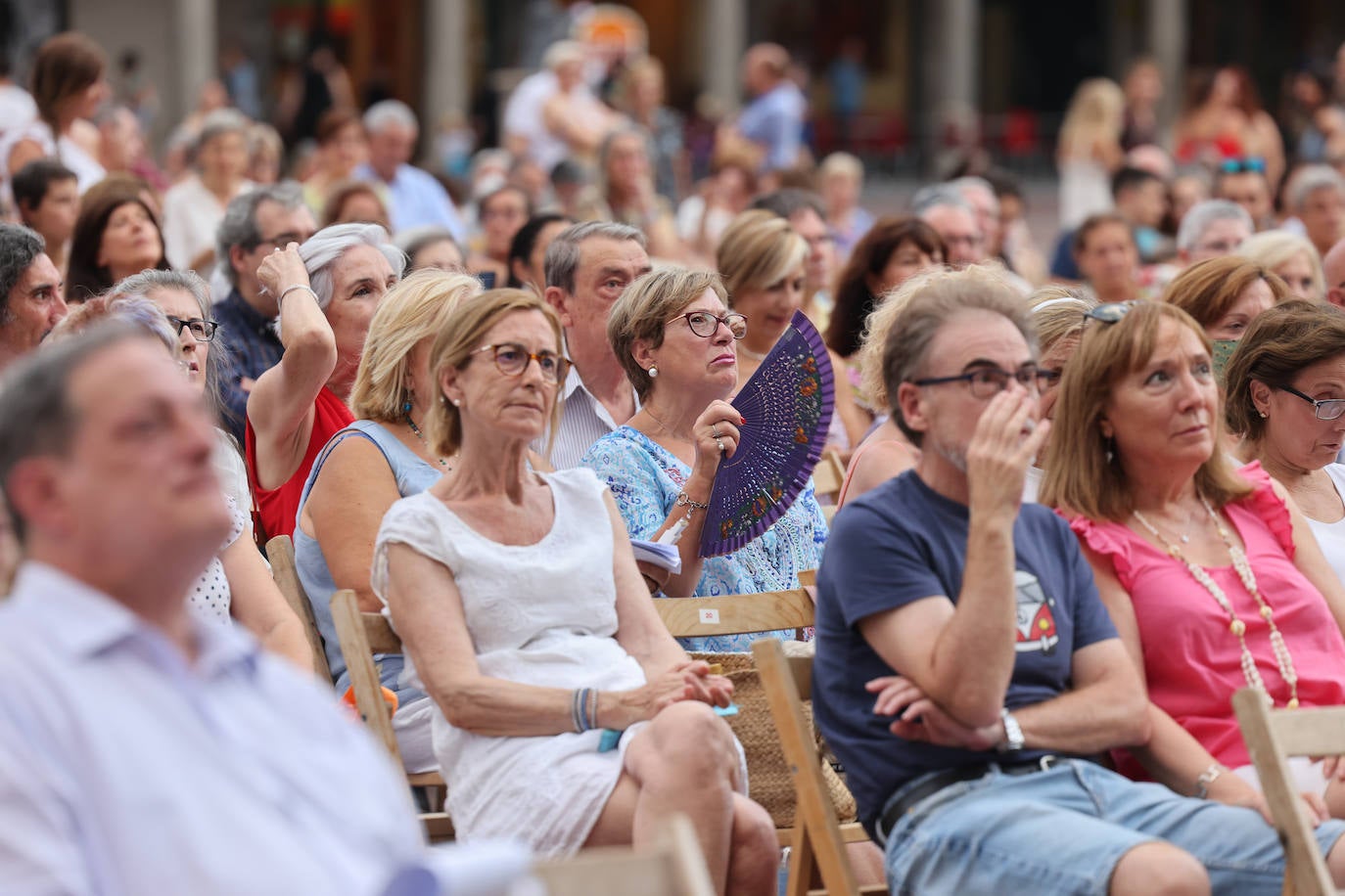 Proyección de 'Nabucco', en la Plaza mayor de Valladolid. 