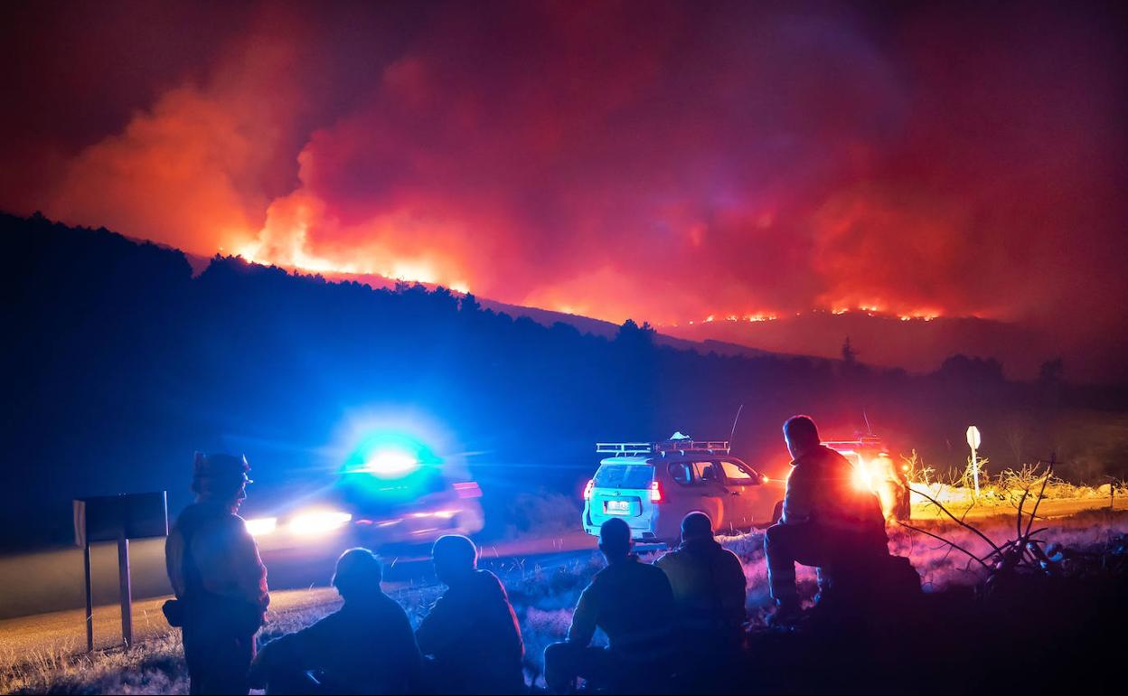 Incendio forestal en Monsagro, Salamanca.