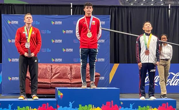 David, durante la entrega de medallas. 