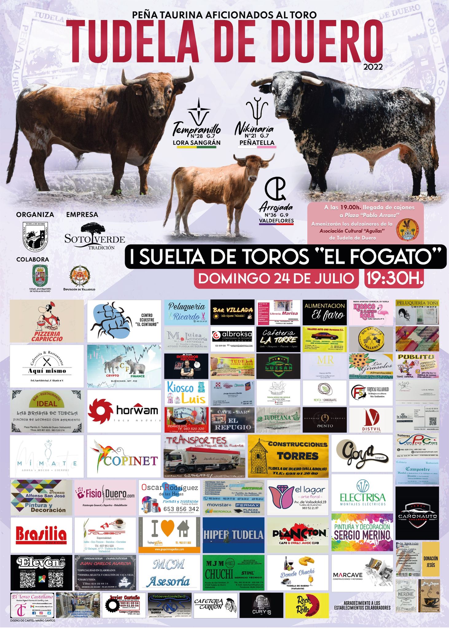 Cartel de la I Suelta de Toros 'El Fogato'. 