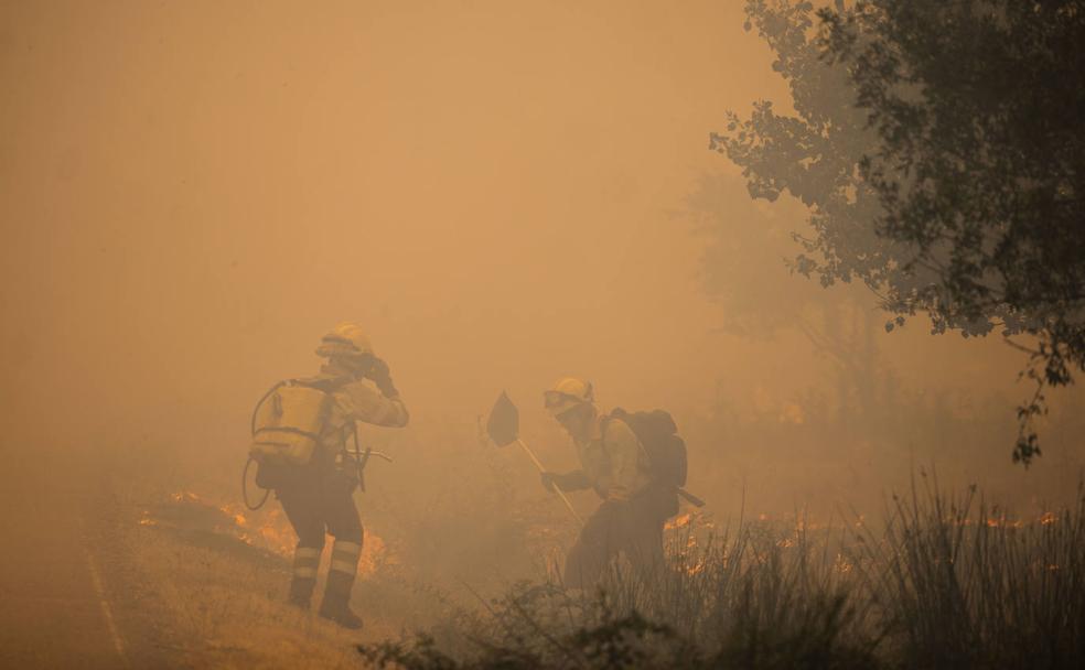 Los brigadistas de la primera línea del fuego