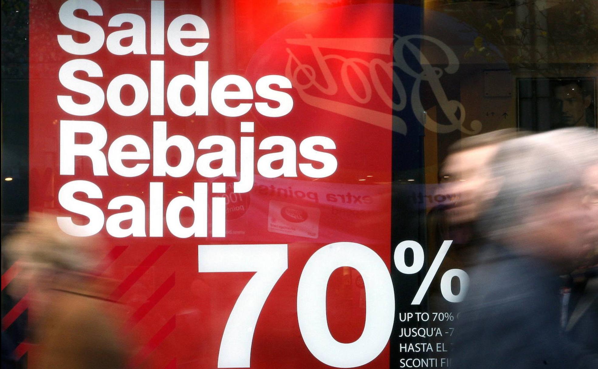 Cartel de la campaña de rebajas. 