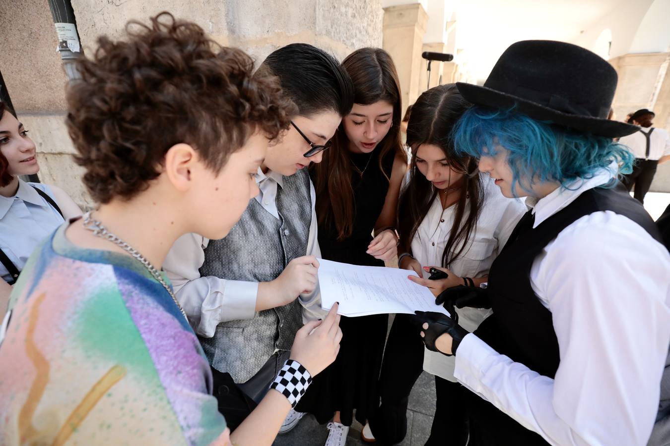 Fotos: Jóvenes del Campus Seminci rueda en Valladolid el corto &#039;La mafia del cine&#039;