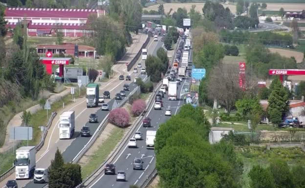 Retenciones en la A-62, a la altura de Simancas.