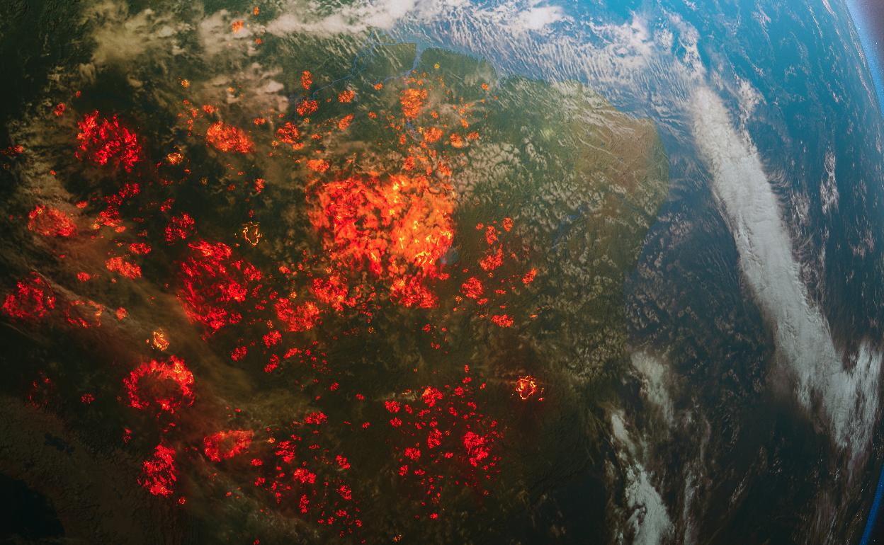 Incendios Amazonia desde el espacio.