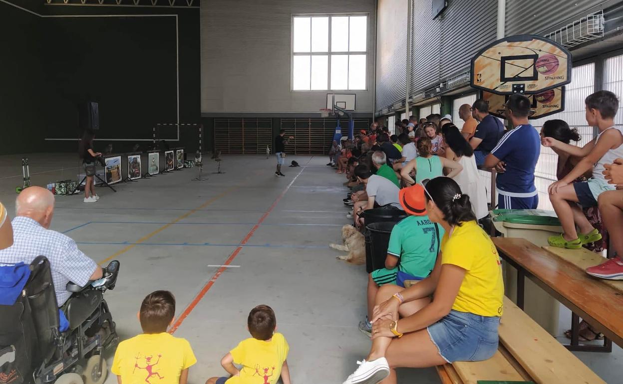 Numeroso público acudió a la exhibición de cetrería.