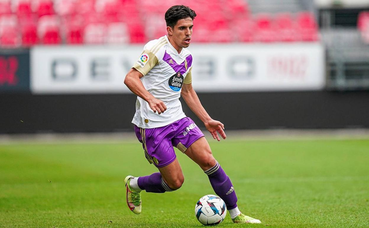 Víctor García, en el reciente amistoso en Francia ante el Stade de Brest. 