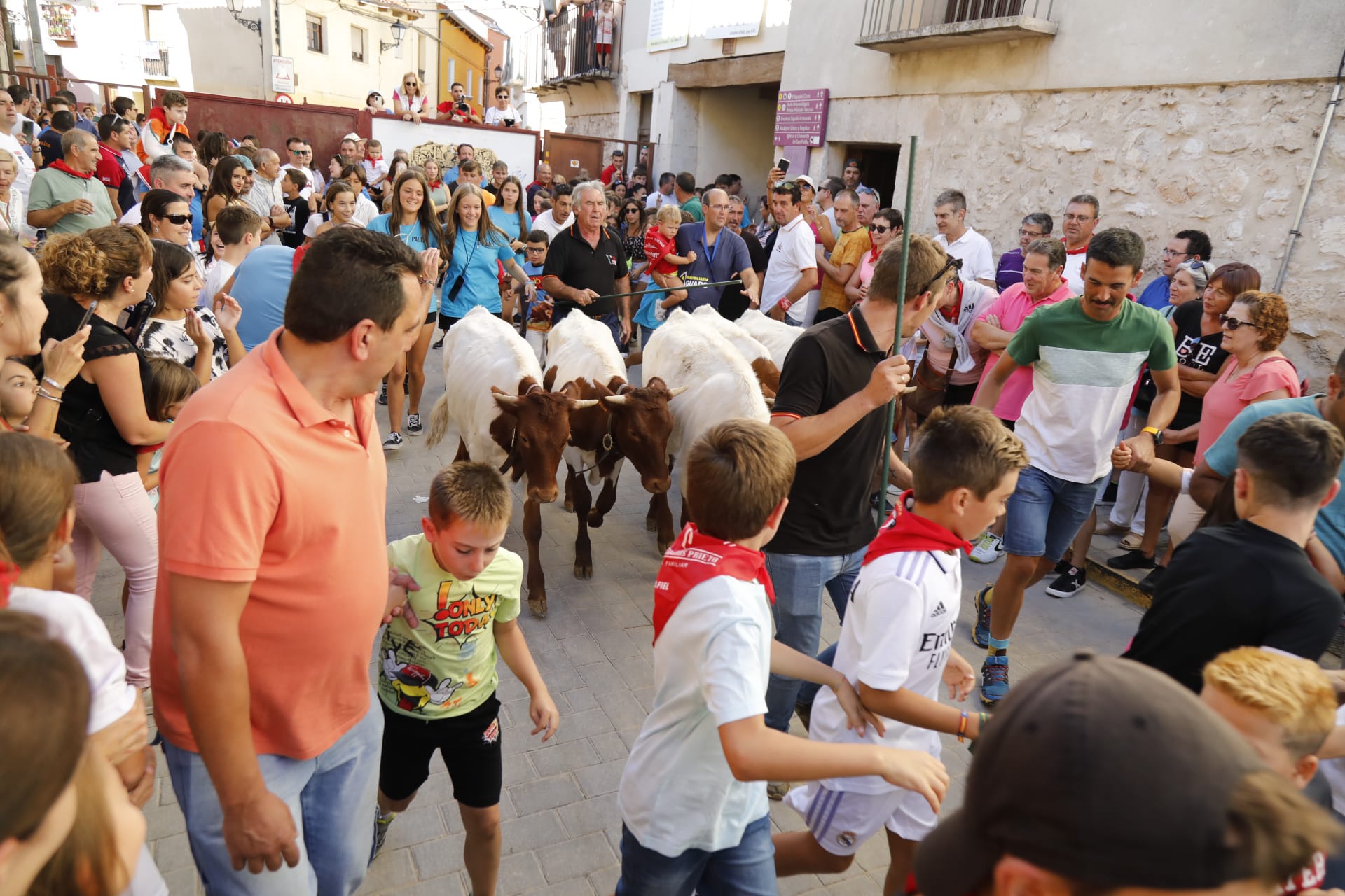 Encierro infantil el último día de las fiestas. 