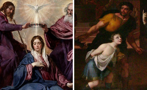 La cornonación de la Virgen y San Sinforiano. 