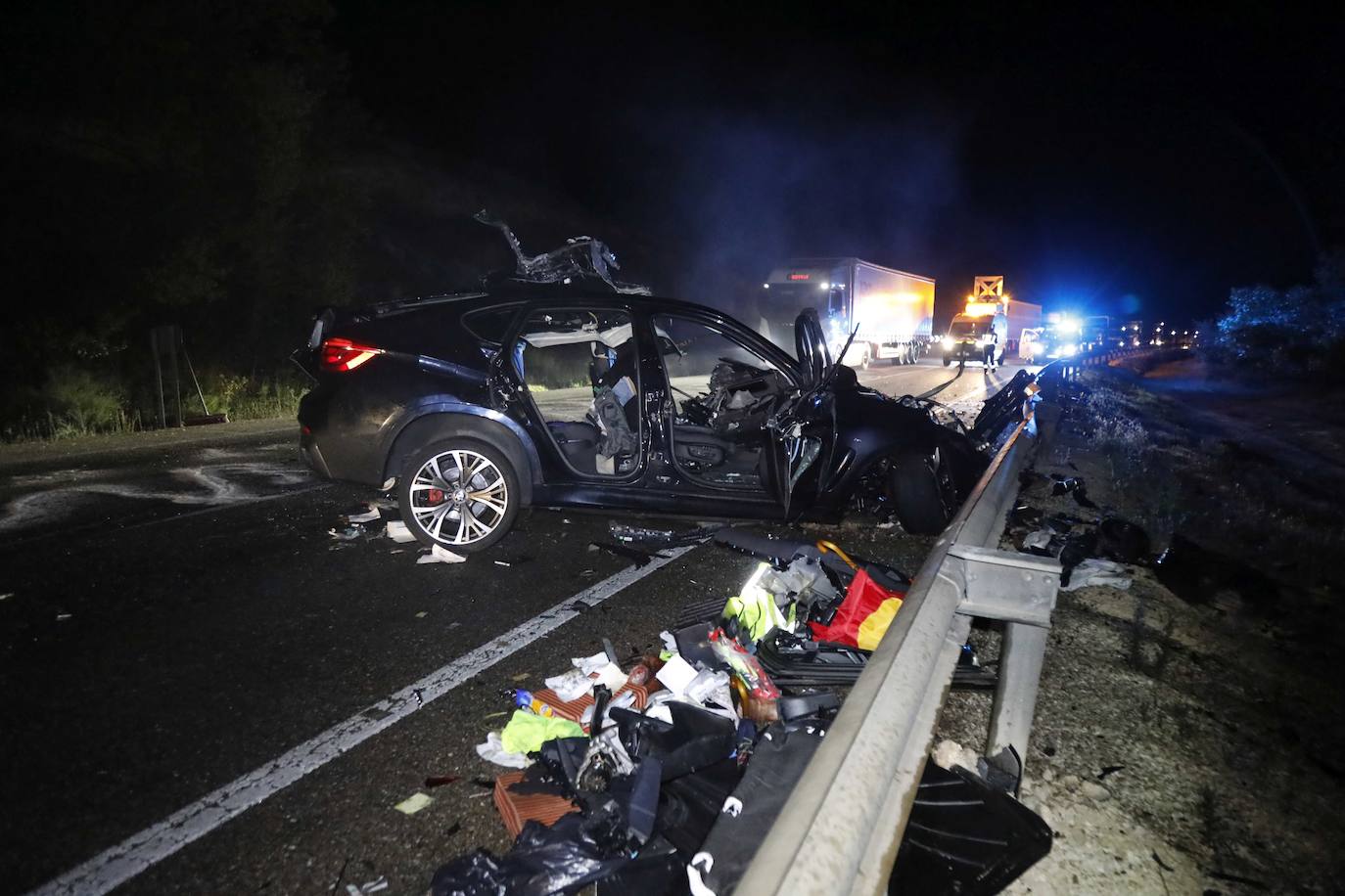 Fotos: Dos muertos en un accidente de tráfico en la N-122 a las afueras de Peñafiel