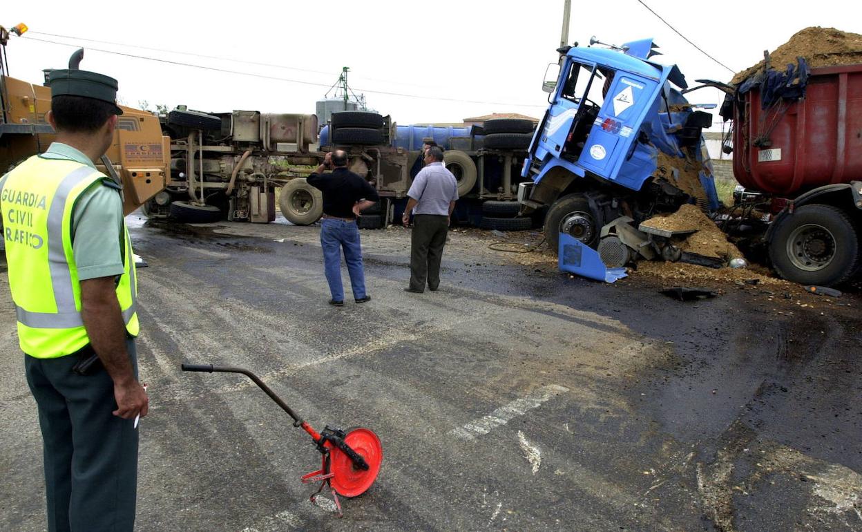 Accidente en la recta de Coreses en Zamora, en el año 2000. 