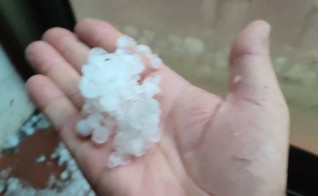 Granizo caído en Rueda. 