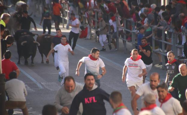 Un momento del encierro de este jueves. 